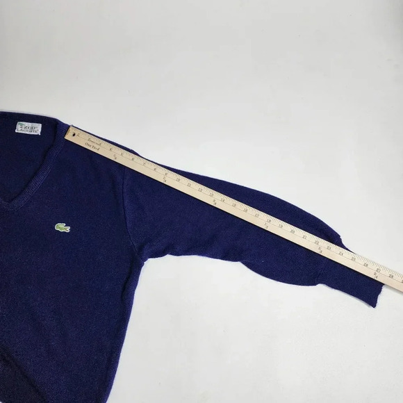 Vintage IZOD Lacoste Orlon Acrylic V Neck Pullover Sweater Men's Navy Large - Picture 5 of 8